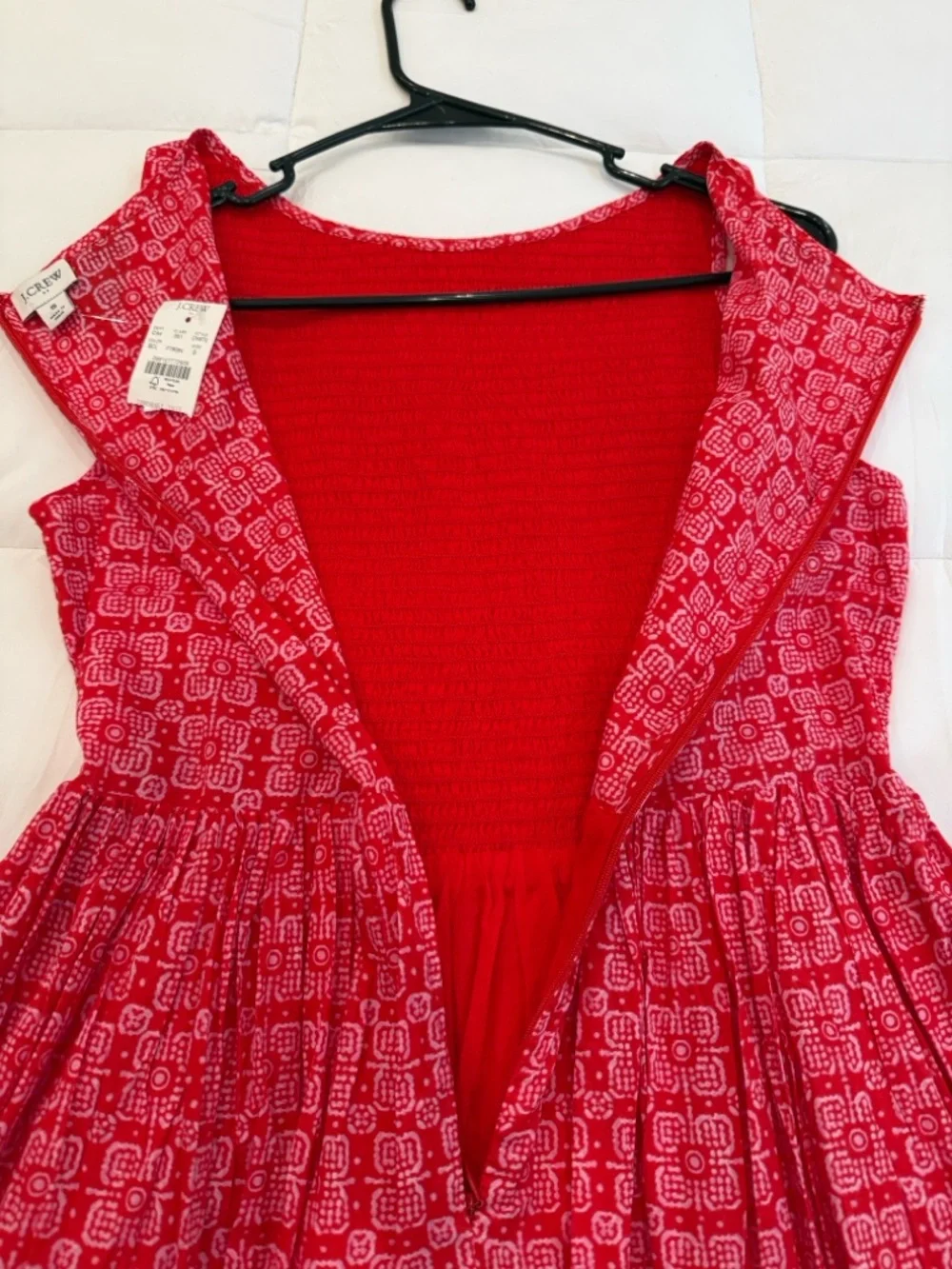 ❤️NWT❤️ J.Crew Factory • Smocked
Boatneck Midi Dress Cerise Lotus • Small - Picture 8 of 14